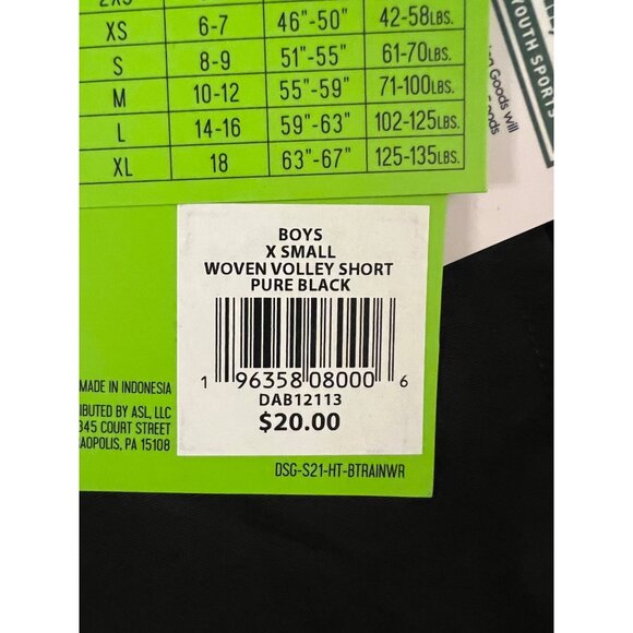 DSG Boys X Small Woven Train Shorts - Athletic Fit With Elastic Waist - Pure Bla - Picture 6 of 9